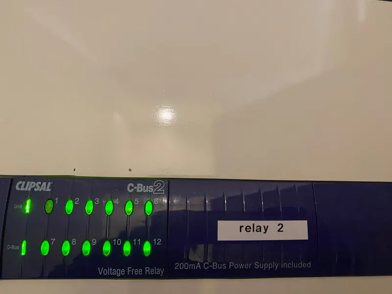clipsal C-Bus 12 channel relay unit with illuminated LEDs